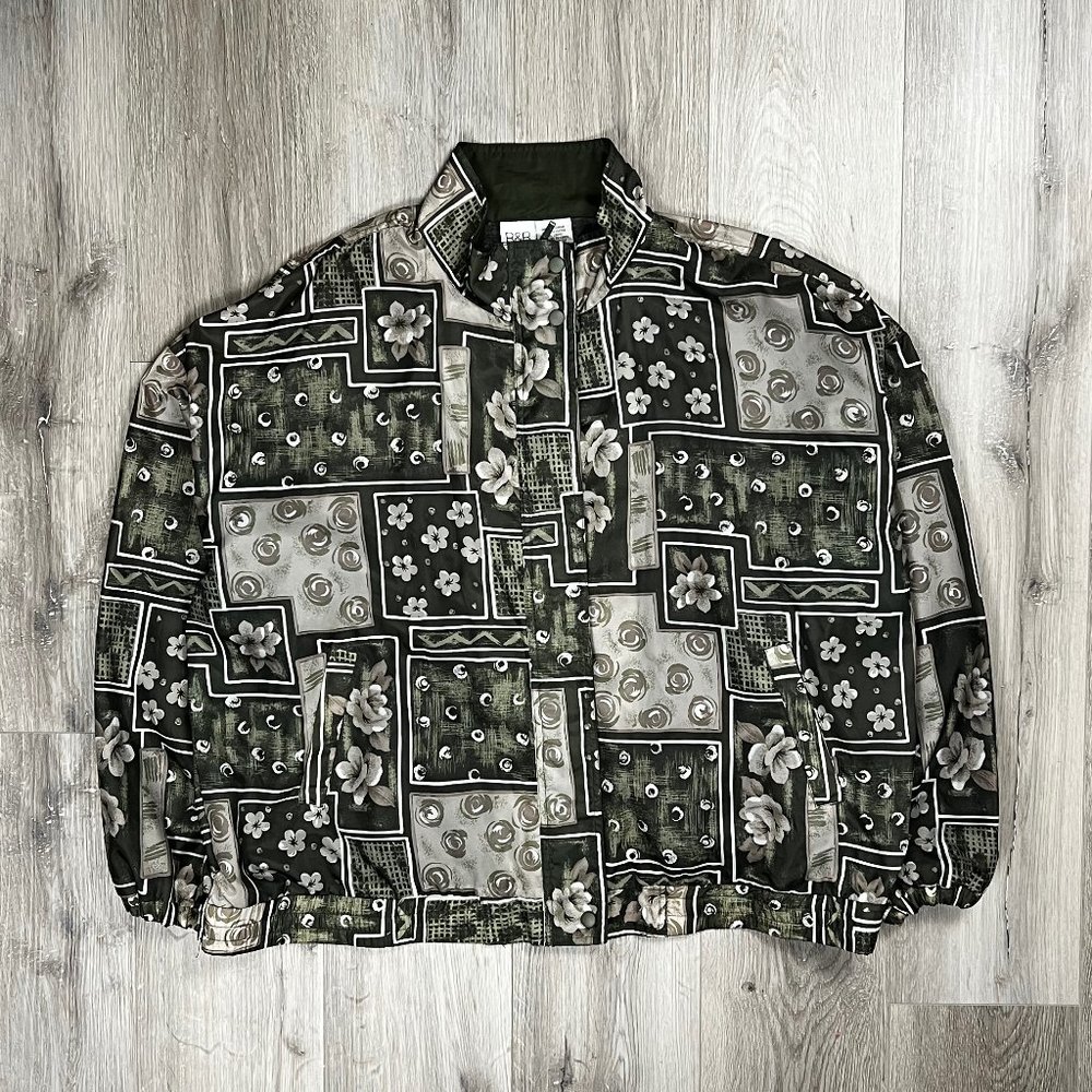 R&R Sport Flowers Brown/Green Women's XXXLarge Light Jacket